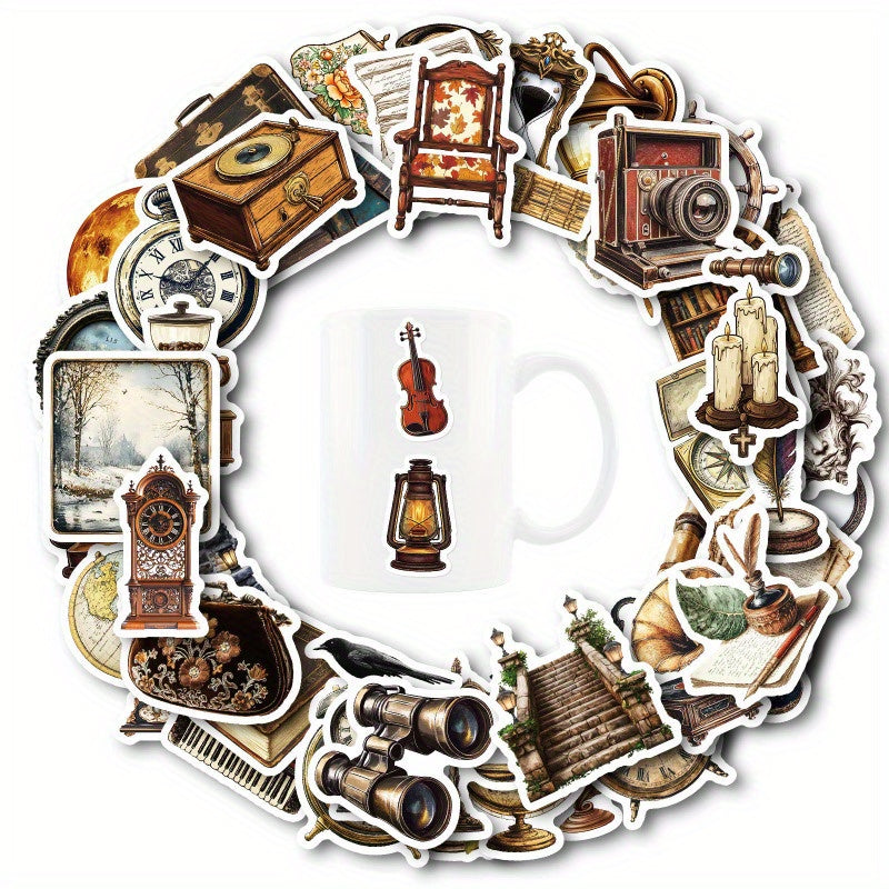50 Vintage Travel Stickers Waterproof Self Adhesive Decals