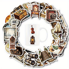 50 Vintage Travel Stickers Waterproof Self Adhesive Decals