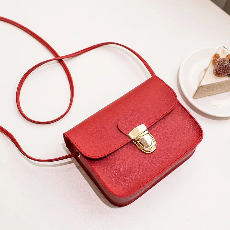 12PCS Women Messenger Bags Solid Lock Shoulder Crossbody Phone Beach Bag