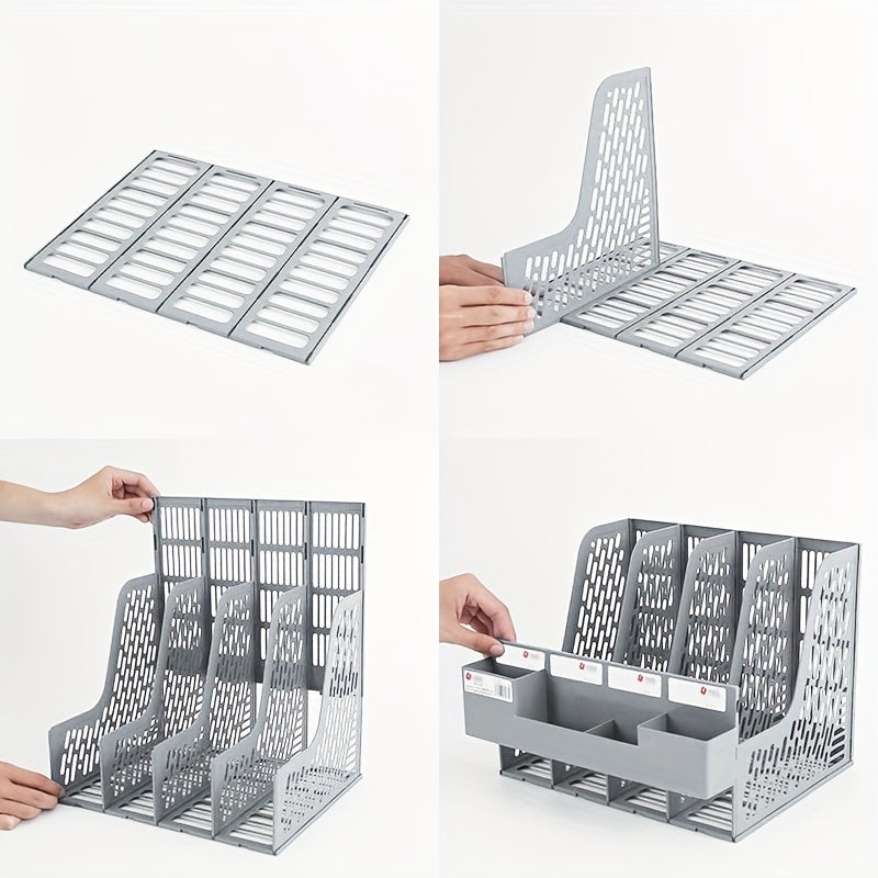 12pcs File Holder Desktop File Storage Holder with Pen Holder