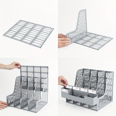 12pcs File Holder Desktop File Storage Holder with Pen Holder