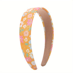 Y2K Glitter Flower Heart Print Headband Sweet Hair Accessory