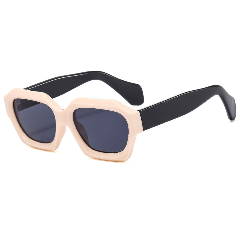 Thick Frame Rect Sunglasses Vintage Shades Women's Eyewear