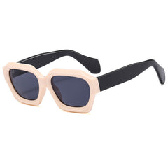 Thick Frame Rect Sunglasses Vintage Shades Women's Eyewear