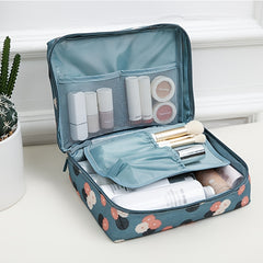 Floral Print Cosmetic Bag Travel Toiletry Makeup Zipper Bag