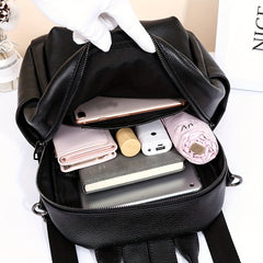 Large Capacity Leather Women's Handbag with Adjustable Strap & Zipper Pocket