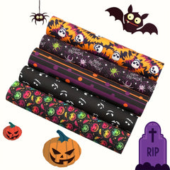 5pcs Halloween Quilted Fabric Pumpkin DIY Sewing Crafts