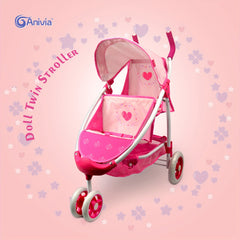 ANIVIA Twin Doll Stroller Pink & Purple