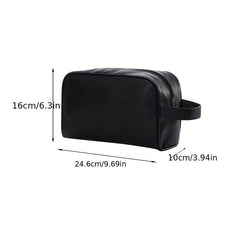 Travel Makeup Bag Cosmetic Bag With Handle PU Leather Portable Make Up Bag