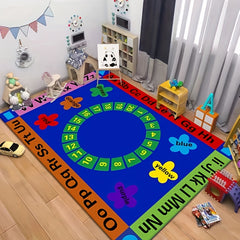 Kids Area Rug Play Mat Round Alphabet Educational Learning Carpet
