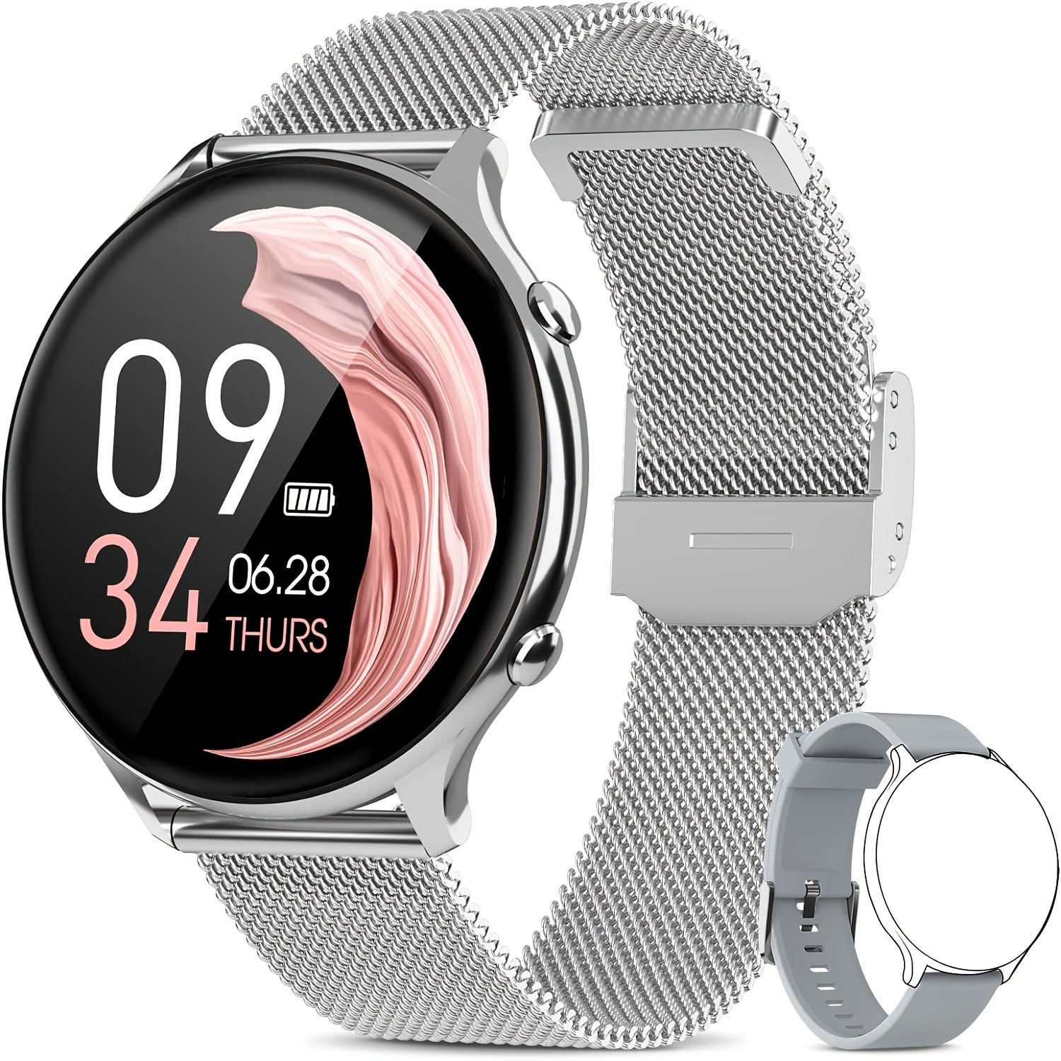 Women's Smartwatch with Wireless Calling and Menstrual Cycle Tracker