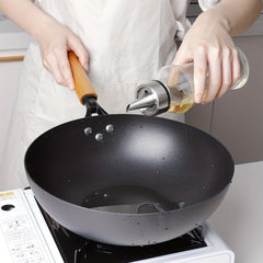 30 Cast Iron Wok With Lid Chinese Cooking Frying Pan