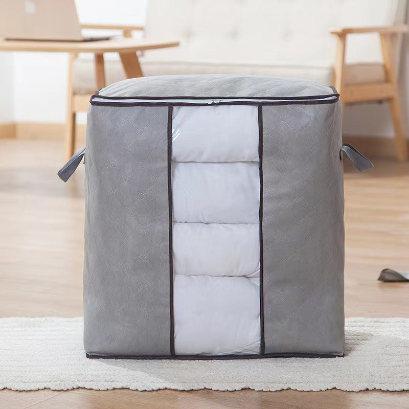 Large Foldable Blanket Storage Bag Clear Window & Zipper Closure