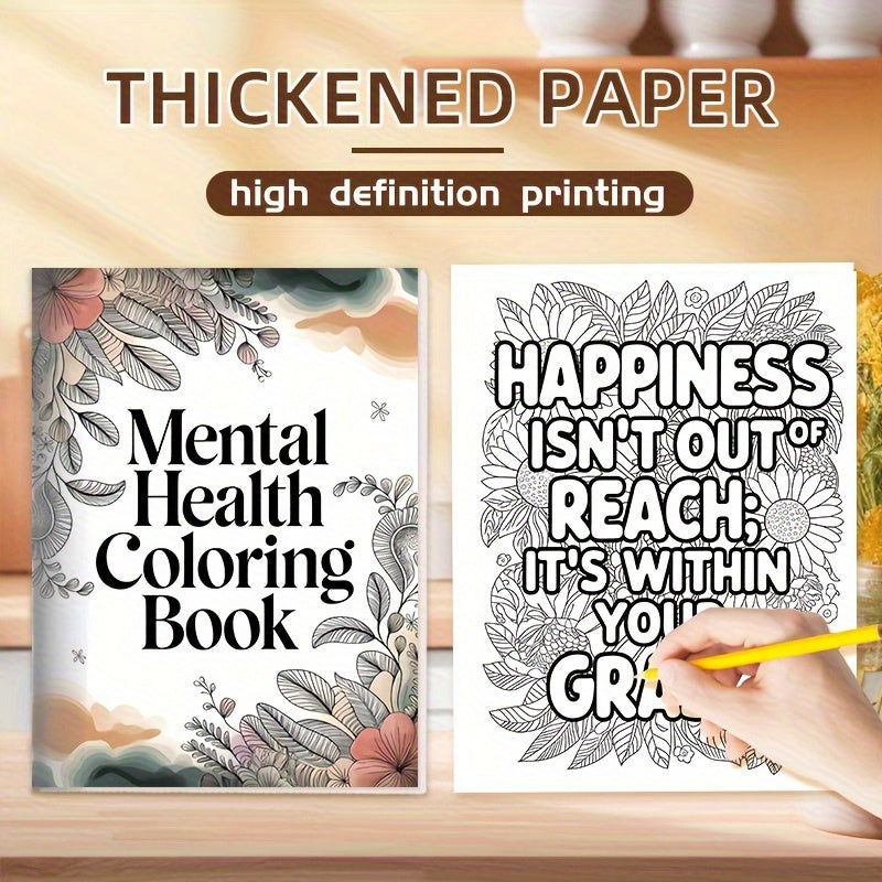 Mindful Phrases Adult Coloring Book: Stress Relief Designs