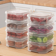 10pcs Clear Plastic Containers for Refrigerator with Lids Food Storage