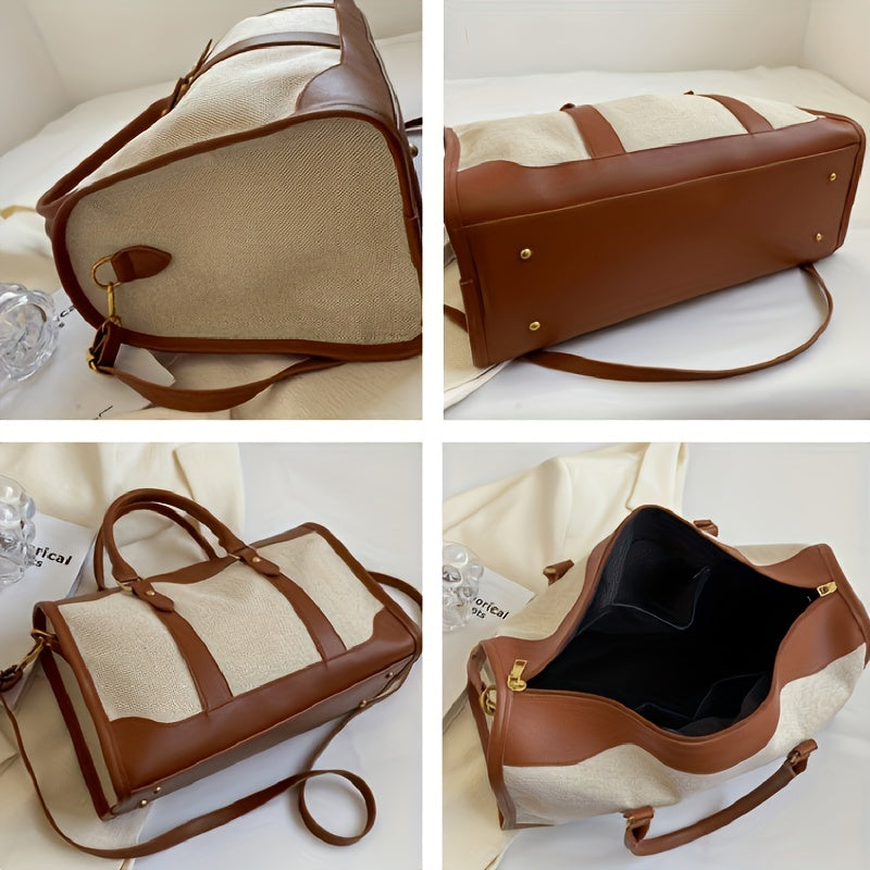 Large Canvas Tote Bag Short Distance Travel Shoulder Crossbody Commuter Bag