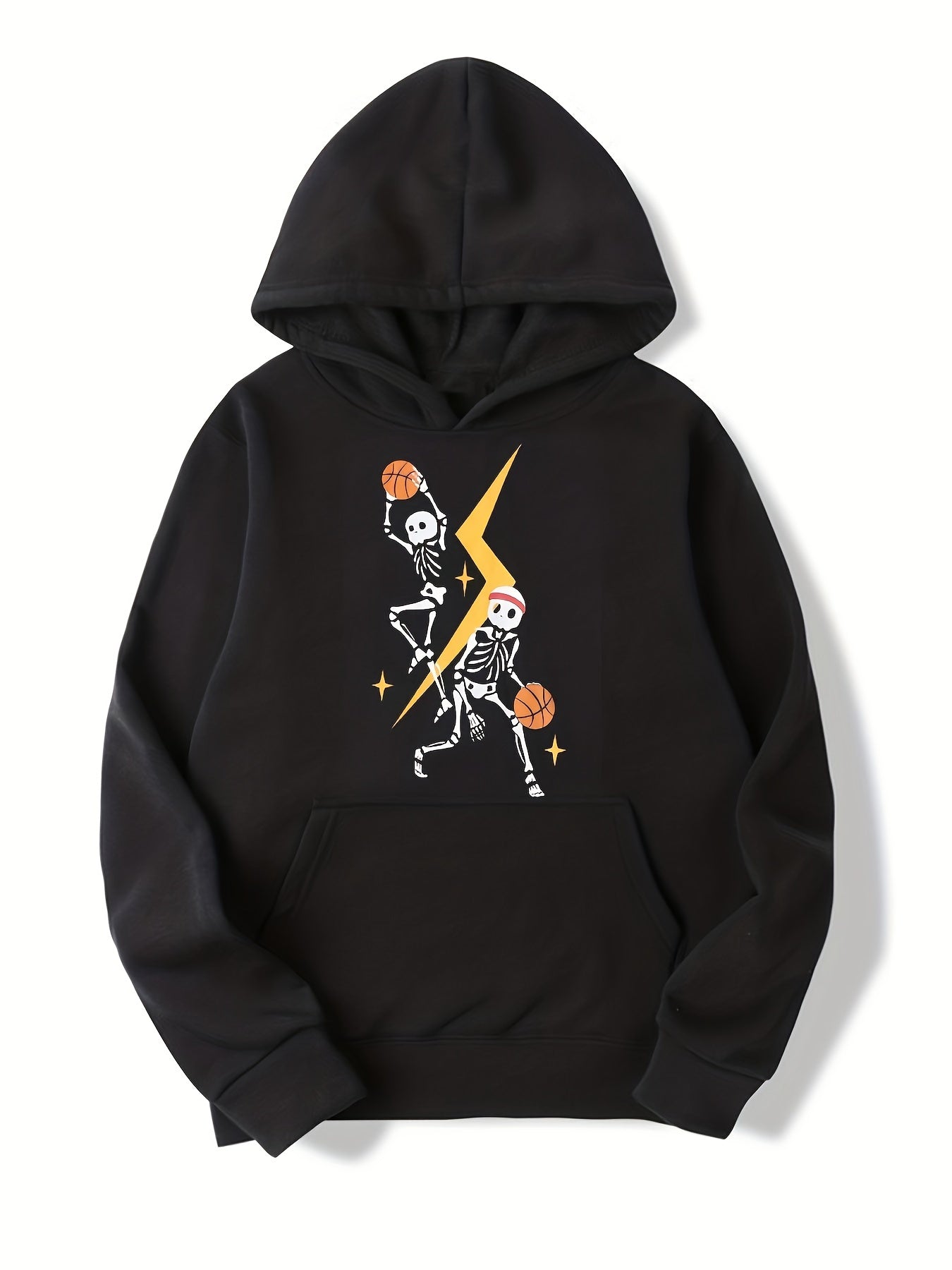 Letter Skeleton Dinosaur Print Boys Hoodie Sweatshirt