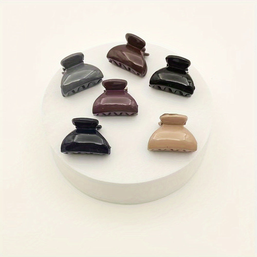 6pcs Mini Hair Claw Clip Solid Flower Shaped Hair Clip for Women Girls