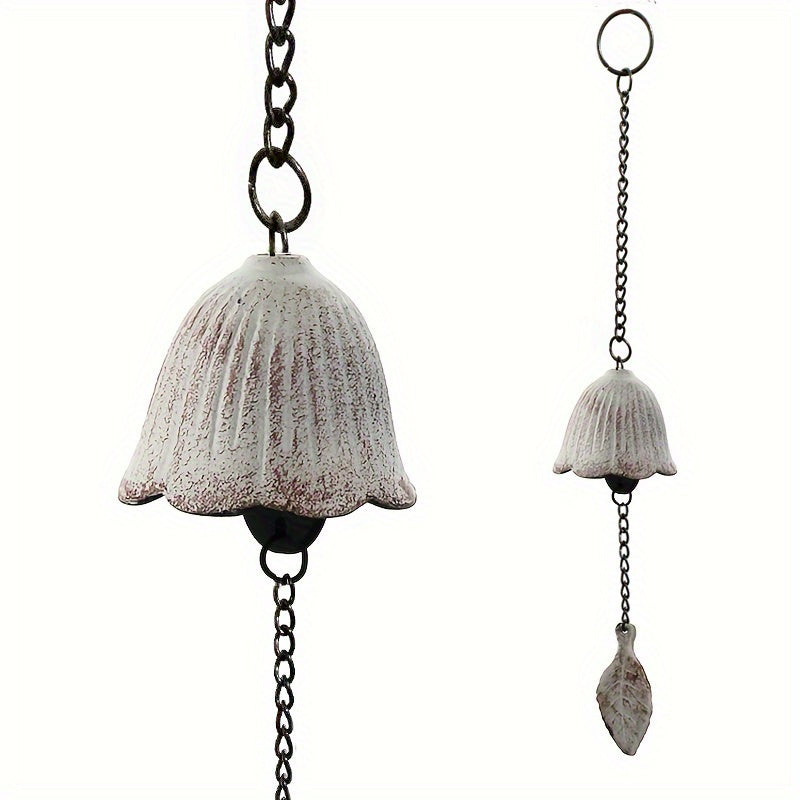 Japanese Cast Iron Wind Chime Hanging Decoration Retro Leaf Bell Outdoor Garden