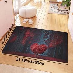 Love Tree Print Washable Decorative Rug for Home Decor