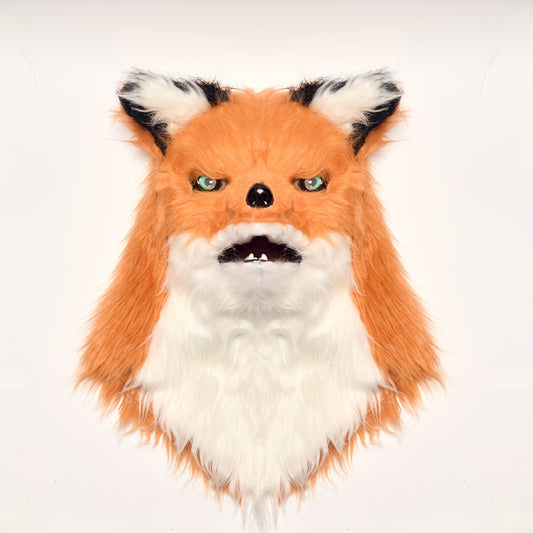 Halloween Fox Mask Headgear Movable Mouth Plush Fox Head Dress Up