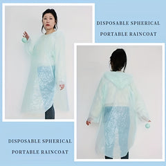 Outdoor Ball Shaped Disposable Raincoat for Hiking