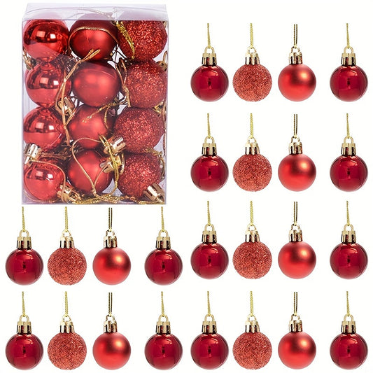 24pcs Mini Shatterproof Christmas Balls Tree Ornaments Party Decoration