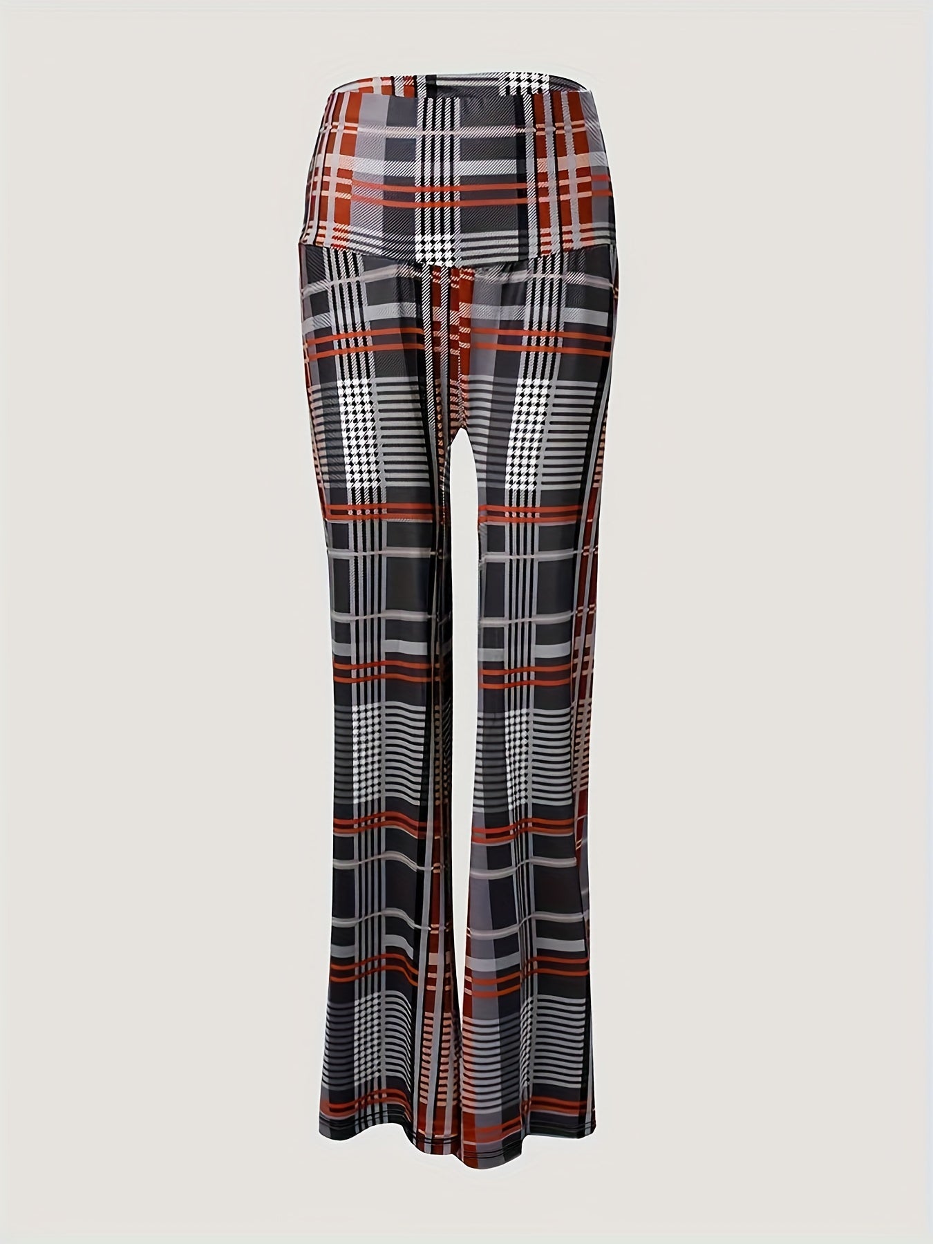 Women's Plus Plaid High Rise Tummy Control Pants