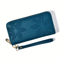 Women's Long Wallet Coin Purse Retro Flower Handheld Large Capacity Purse