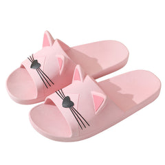 Cartoon Cat Slides Slippers PVC Lightweight Non Slip Floor Shoes Indoor Outdoor
