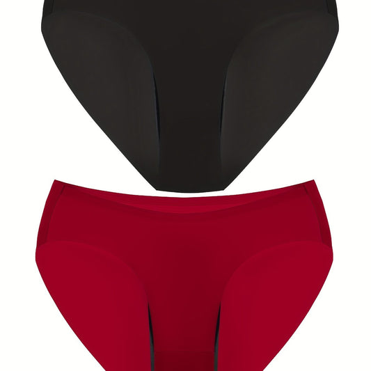 2 Pack Plus Size Seamless Period Underwear Two Piece Set