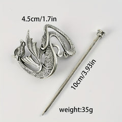 Vintage Dragon Hair Slide With Stick Alloy Headwear Non Slip Hair Accessory