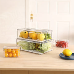 12pcs Fridge Organizer with Lids - Clear Stackable Refrigerator Bins
