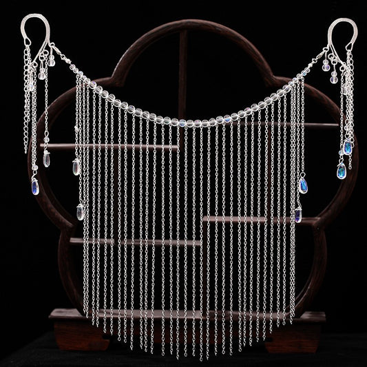 Hanfu Ancient Style Veil Tassel Ears Costume Cover Face Jewelry