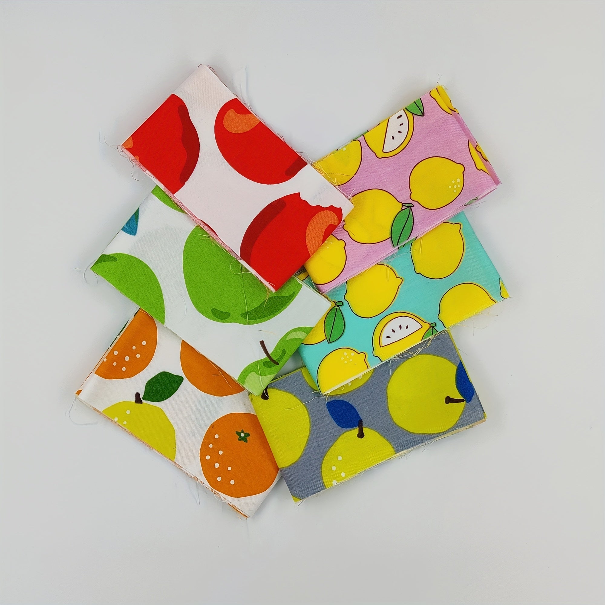 6pcs Fruit Series Cotton Cloth Set for DIY Patchwork