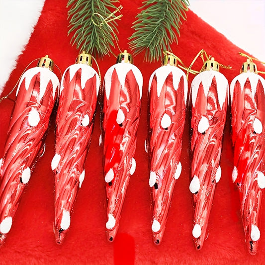 6pcs Spiral Thread Christmas Tree Decorations for Family Party