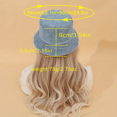 Floral Embroidery Bucket Hat Denim Washed Lightweight Fisherman Cap