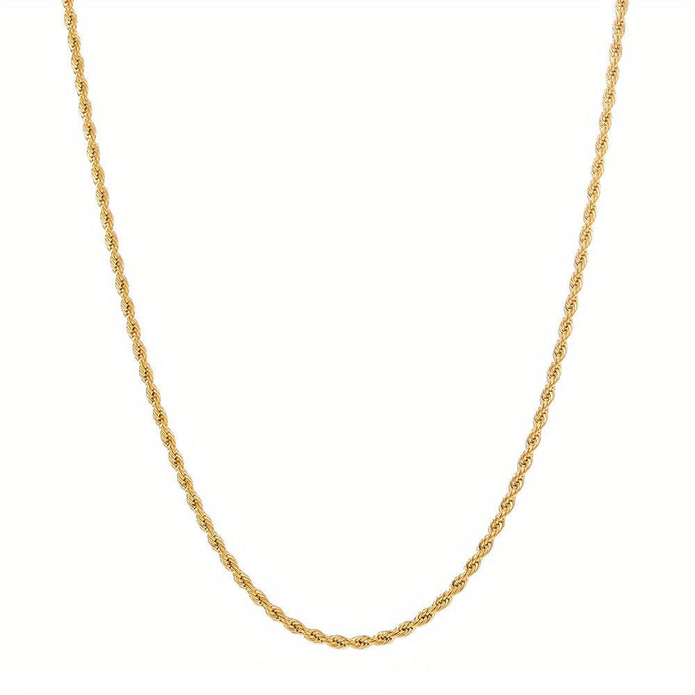 Stainless Steel Twist Chain Necklace Unisex Neck Jewelry