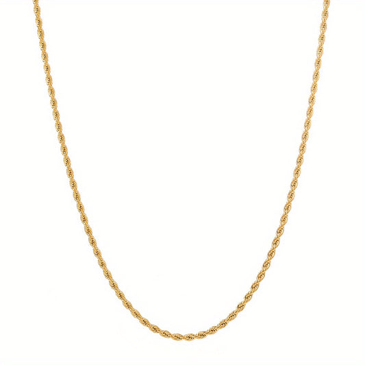Stainless Steel Twist Chain Necklace Unisex Neck Jewelry
