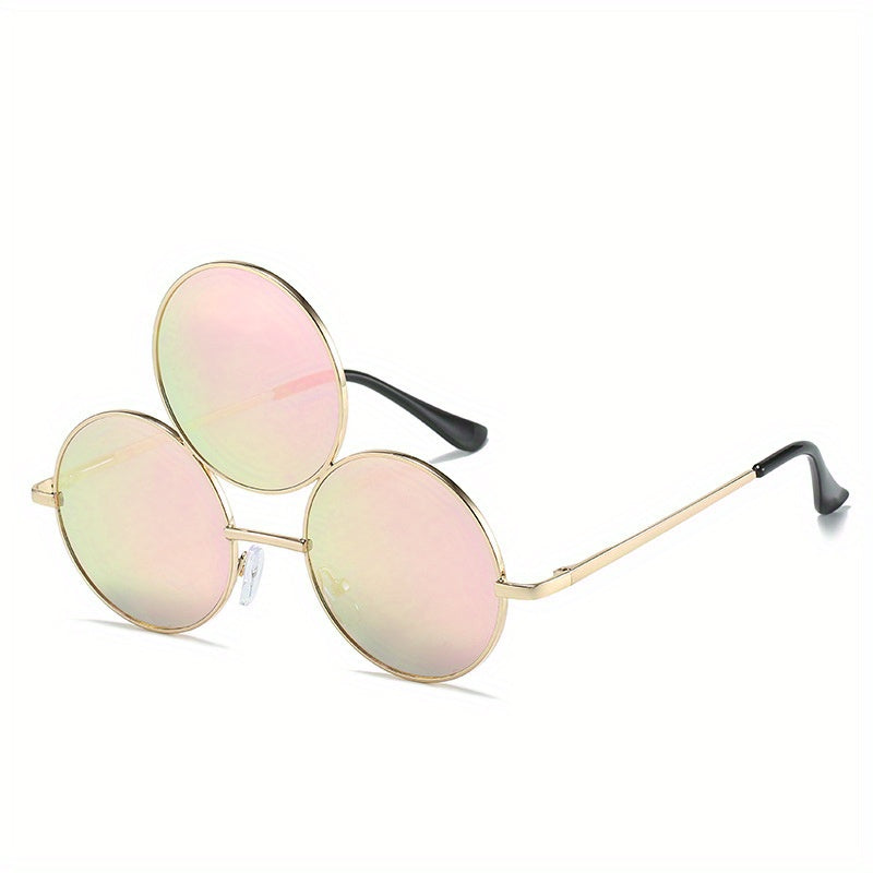 Y2K Round Metal Sunglasses Funny Mirror Lens UV400