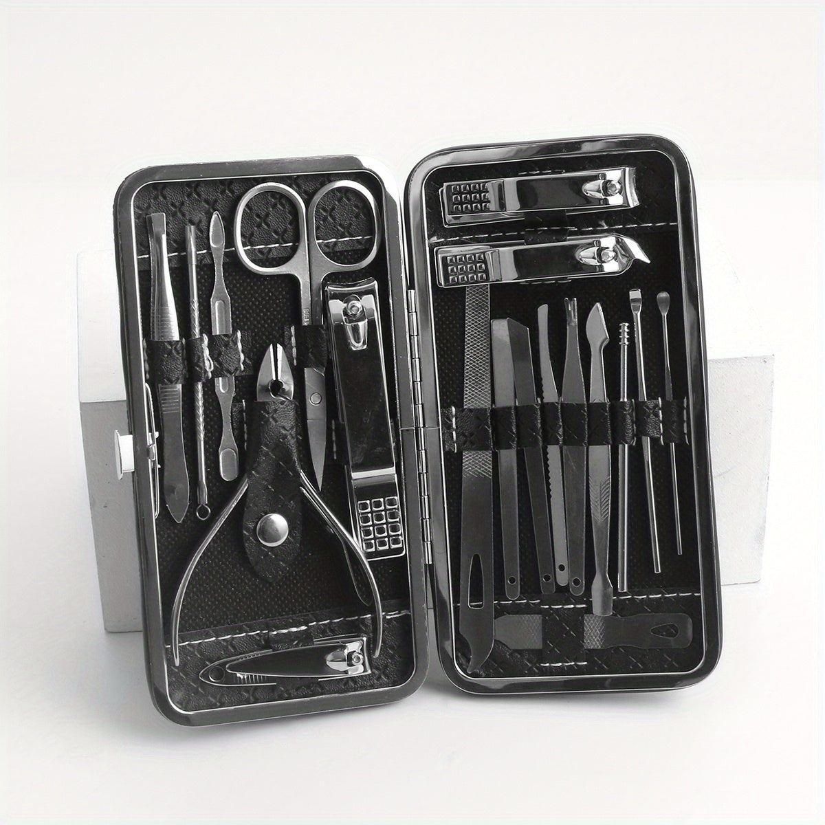 19 pcs Professional Stainless Steel Manicure Pedicure Set Nail Clippers Cutters