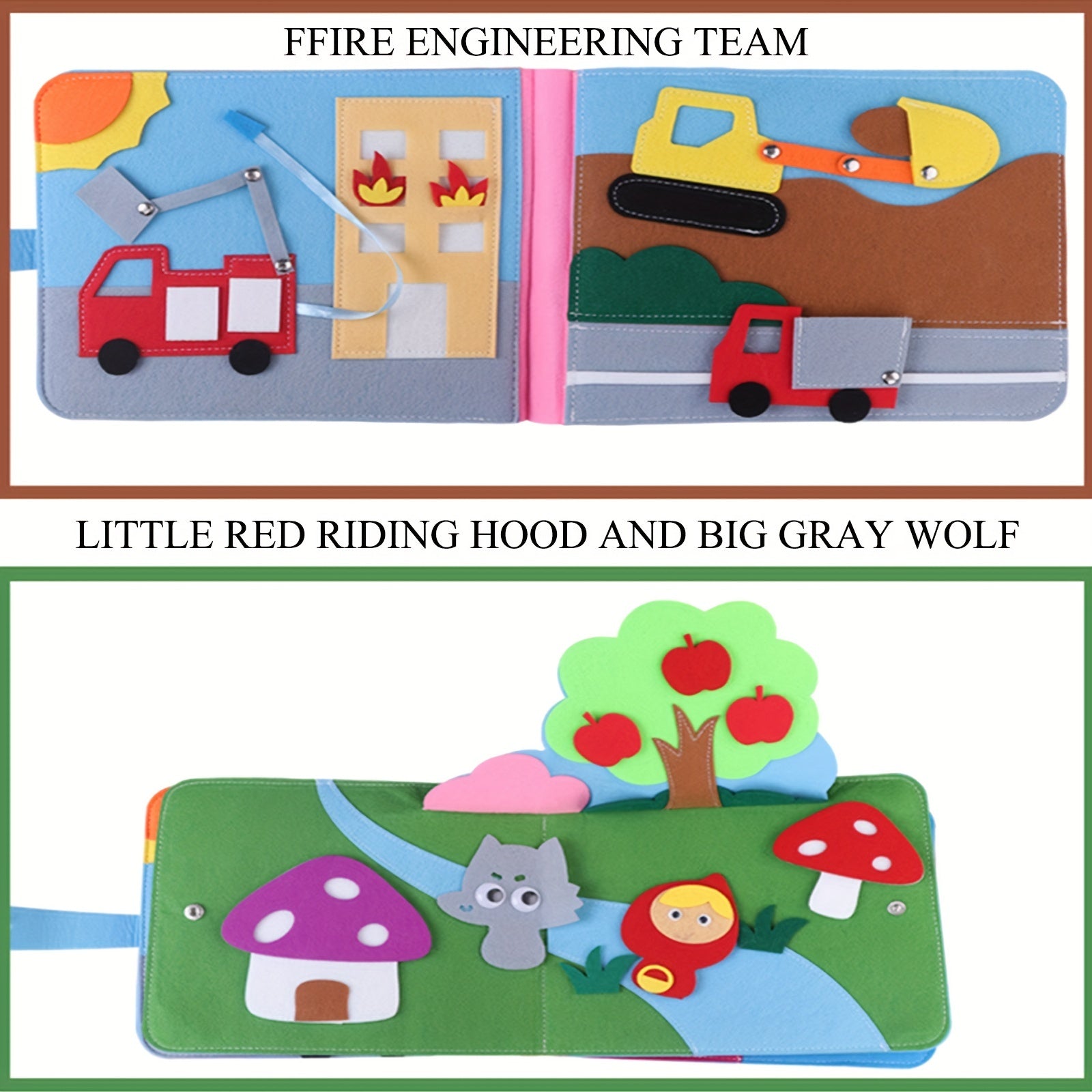 Washable Toddlers Busy Board 3D Baby Cloth Book Early Learning Education Toys