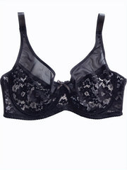  Sexy Bra Women's Plus Contrast Lace Underwire Mini Bow Detail Bra