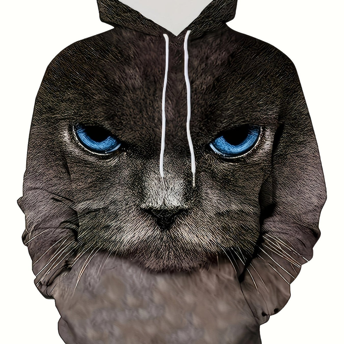 3D Print Cat Hoodie Mens Graphic Pullover with Pocket