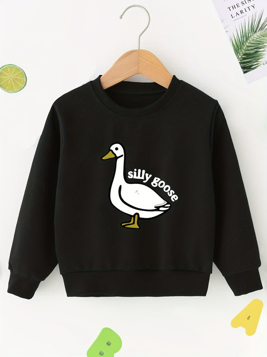 Goose Print Boys Pullover Sweatshirt