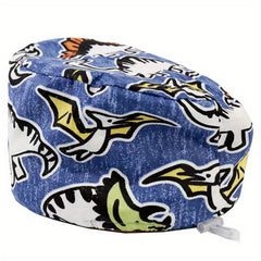 Cartoon Print Work Cap For Men & Women Adjustable Nurse Cap