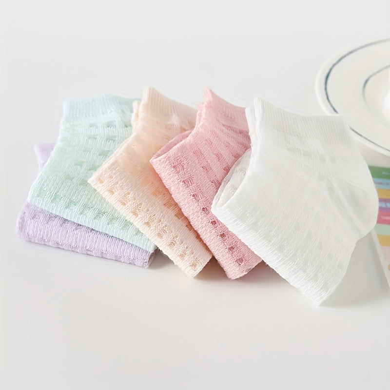 5 Pairs Mesh Low Cut Ankle Socks Women's Stockings