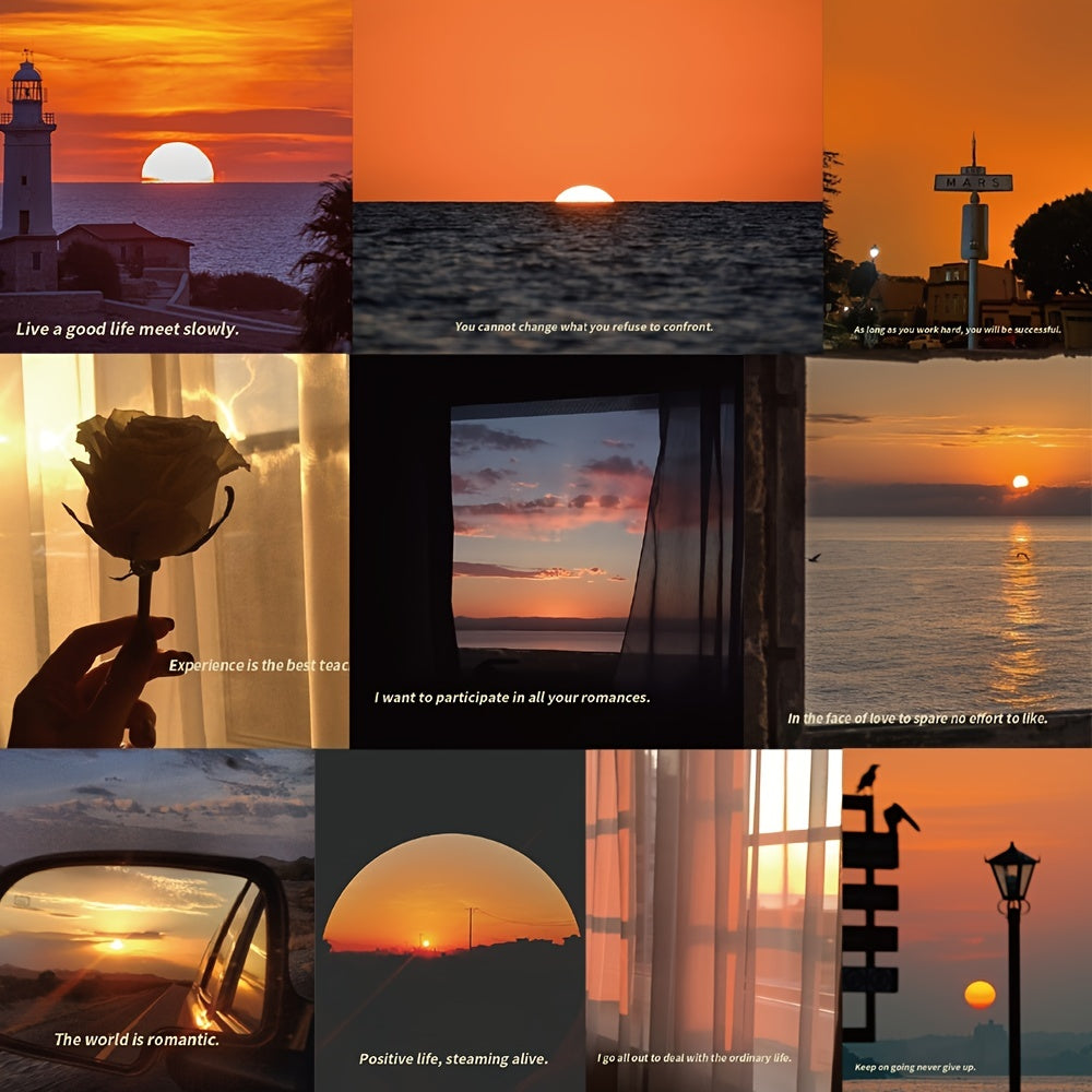 60pcs Sunset After Sunset High value Landscape Stickers DIY Waterproof Stickers