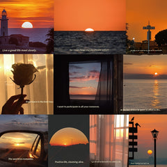 60pcs Sunset After Sunset High value Landscape Stickers DIY Waterproof Stickers