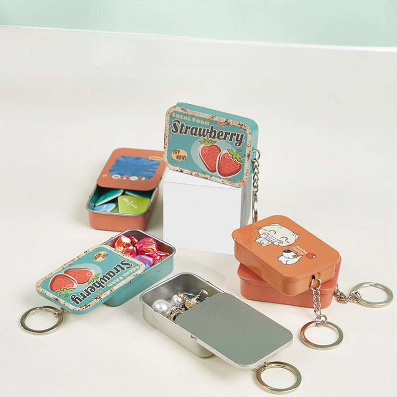 Portable Candy Box with Key Lock Pill Jewelry Storage